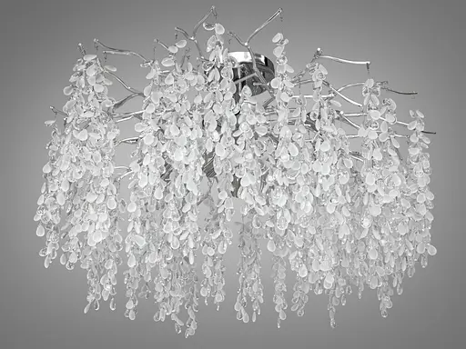 Сучасна алюмінієва кришталева люстра "Гліцинія", 9 ламп, хром - фото 2