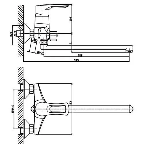 Змішувач для ванни Haiba HANSBERG 006 HB0193 - фото 2