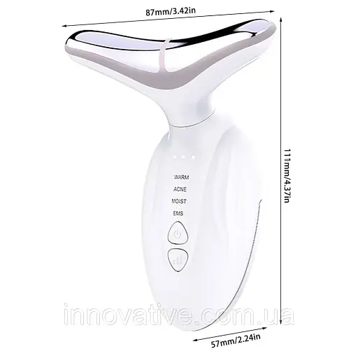 Мікрострумовий масажер для шиї та обличчя D836 для ліфтингу та омолодження (Білий) - фото 7