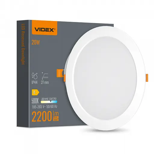 LED світильник Back вбудований круглий VIDEX 20W 5000K - фото 1