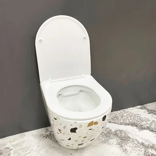 Подвесной унитаз VBI Vulcano terazzo VBI-020409, Белый - фото 3