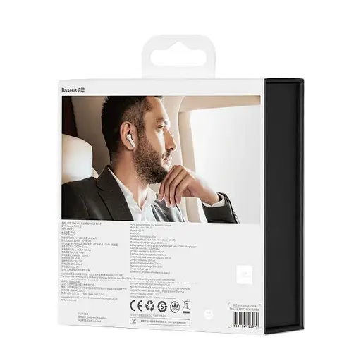 Навушники Bluetooth Baseus SIMU ANC True Wireless Earphones S2 | 42/480mAh, 6/24Hours (NGS2-02) white - фото 8