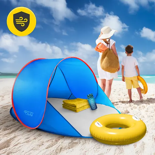 Намет пляжний 4FIZJO Pop-Up 195 x 120 см саморозкладний Blue/Red (P-5905973405164) - фото 3