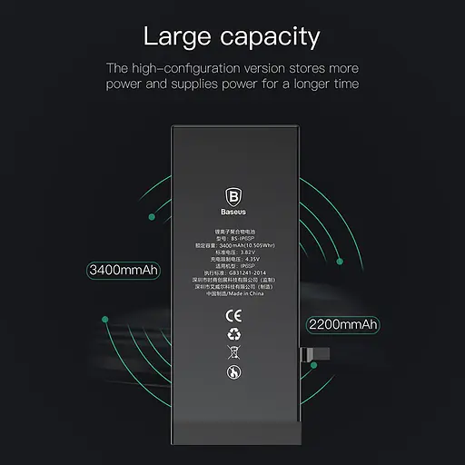 Акумулятор Baseus Phone Battery для Iphone 6S Plus 3400 mA (ACCB-BIP6SP) - фото 7