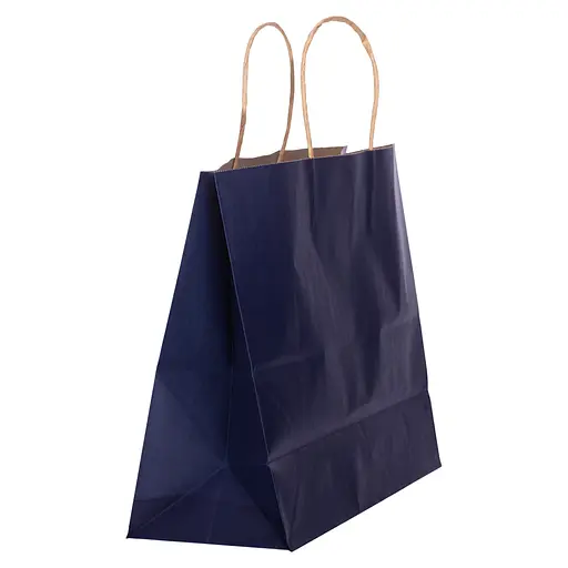 Подарунковий пакет Yiwu  31х12х25 см крафтовий 12 штук синій HP-10359-2BL - фото 3