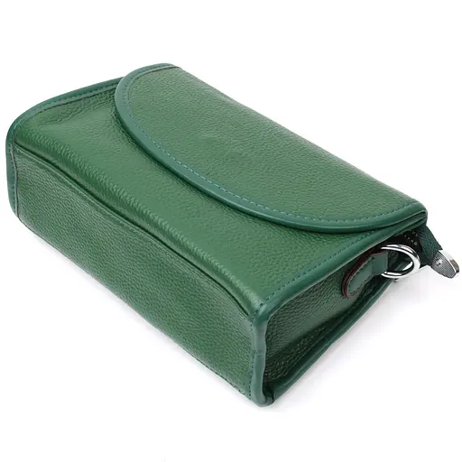 Компактная женская кожаная сумка Vintage с полукруглым клапаном 20.5х14х8.5 см sum0029048 - фото 3