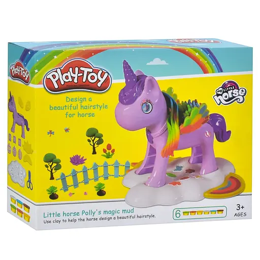 Дитячий набір пластиліну "Єдиноріг" MK 4989 серії "My little horse" 6 баночок пластиліну - фото 2