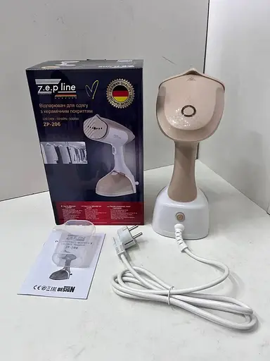 Ручний вертикальний відпарювач Zepline ZP-206 з керамічним покриттям 3000 Вт для одягу 4500 мл Бежевий - фото 6