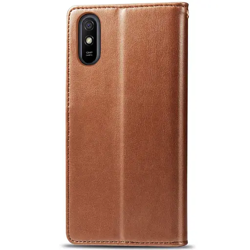 Кожаный чехол-книжка Getman Gallant (PU) для Xiaomi Redmi 9A Коричневый - фото 6