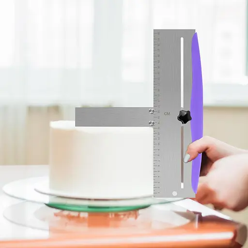 Шпатель резак для теста из нержавеющей стали делитель теста кулинарный с линейкой 30 см с регулировкой размера, Kitchen Master Серый 86147 - фото 4