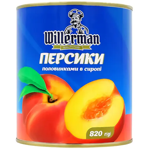Персики Willerman половинки консервовані 820 г