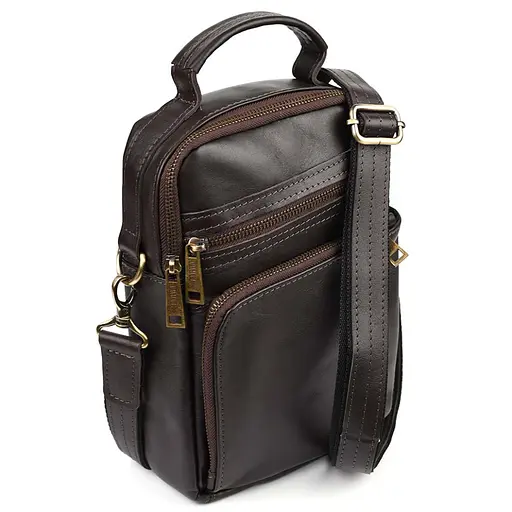 Кожаная мужская сумка через плечо TARWA 28х20х8 см sum0025708 - фото 3