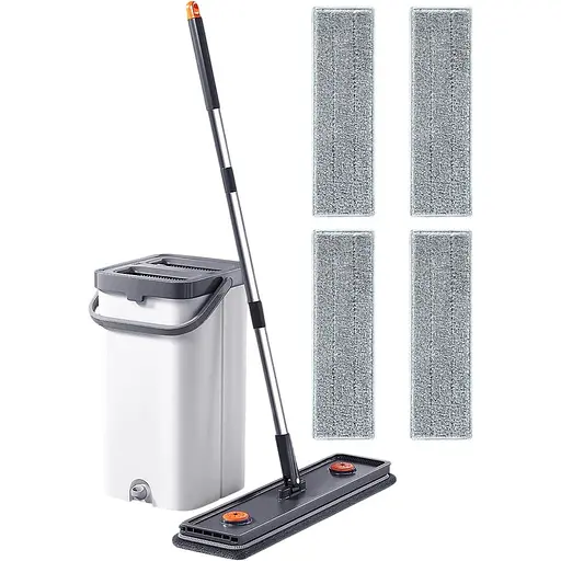 Набор швабра и ведро с отжимом Joybos Z87 (четыре сменные насадки)