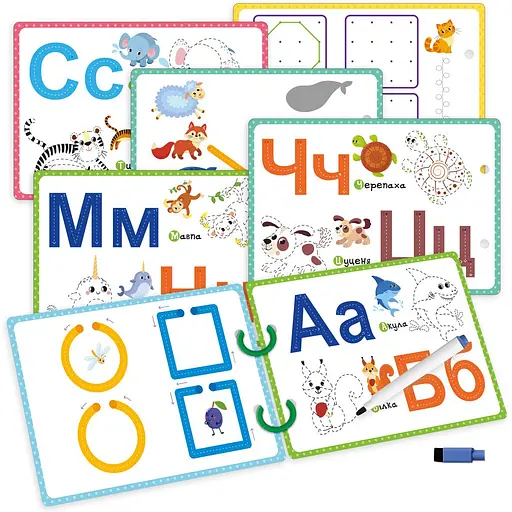 Розвиваюча гра Vladi Toys картки на кільцях пиши-стирай Зебра (VT2020-01) - фото 3