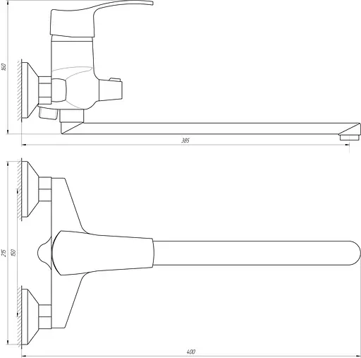 Смеситель для ванны Domino DQ-208 Хром - фото 5