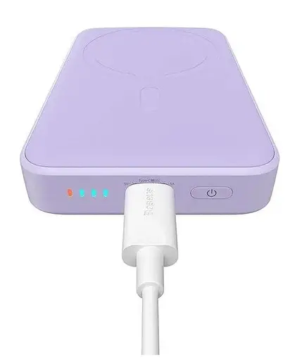 Бездротовий портативний акумулятор - зарядний Baseus Magnetic Mini 20 W 10000 mAh (PPCX110205) фіолетовий - фото 6