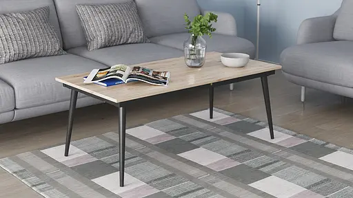 Стіл журнальний трансформер Dandi Small Ferrum-decor 45x120(160)x60 Чорний метал ДСП Дуб Сан-Марино 16 мм (FRD-106790) - фото 2