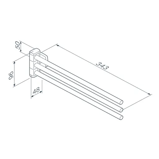Потрійна вішалка-вертушка для рушників AM.PM Gem black A9032722 Чорний матовий - фото 8