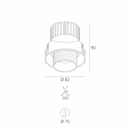 Встраиваемый светильник Skarlat RSL74331 10W WH+BK 3000K - фото 2