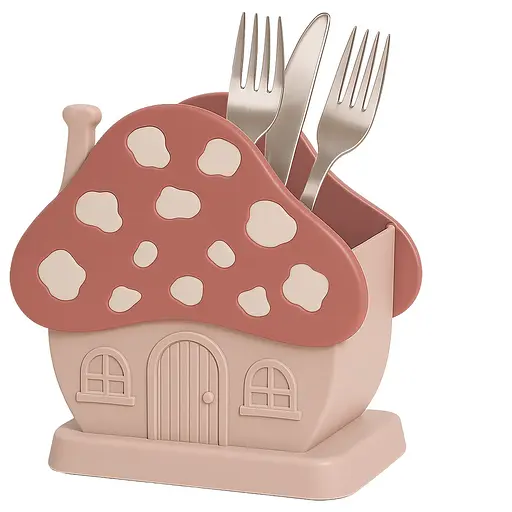 Подставка для сушки и хранения столовых приборов в виде домика, Yu Xin Розовый 87646 - фото 1