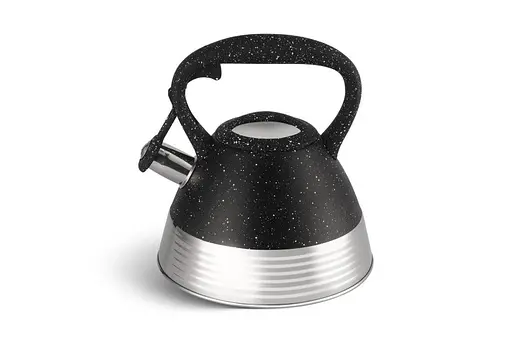 Якісний металевий чайник із свистком Edenberg EB-8827 із нержавіючої сталі для газової плити чорний - фото 1