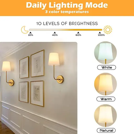 Беспроводной настенный светильник PASSICA DECOR 2 шт. батарейным питанием с дистанционным управлением - фото 3