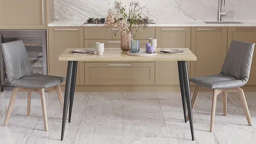 Кухонний стіл Марсель 50 Ferrum-decor 75x120x60 Чорний метал ДСП Дуб Сонома 32 мм (FRD-106698)