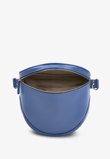 Шкіряна сумка поясна-кросбоди Vacation яскраво-синій - фото 5