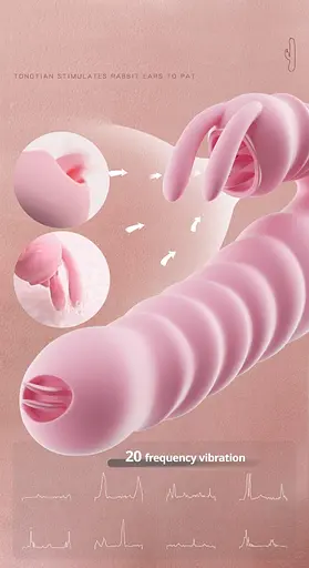 Вібратор-кролик Boss Series Hannah, 25 см (рожевий) - фото 7