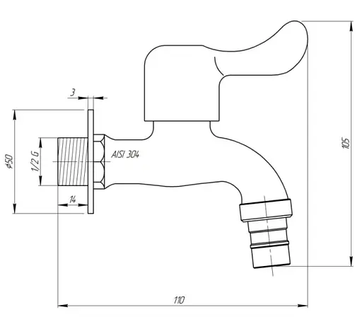 Кран кульовий для поливу Thermo Alliance Standart 1/2" TAS348W15SS - фото 2