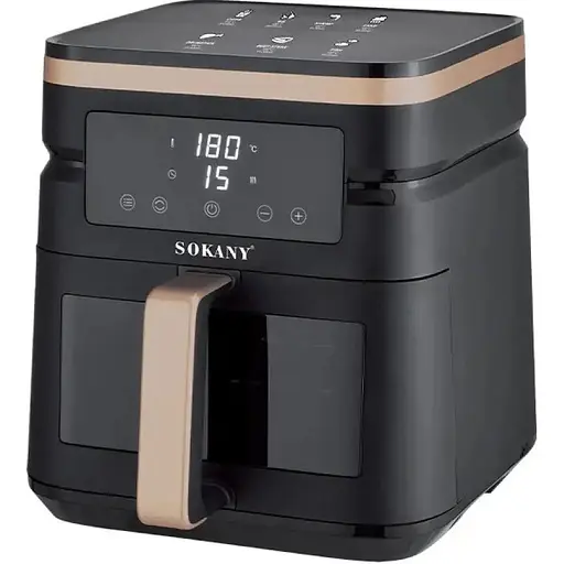Аэрофритюрница безмасляная Sokany SK-10033 7 л электрическая с сенсорным управлением 1800 Вт - фото 1