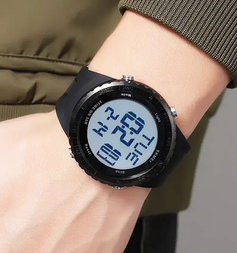 Часы мужские наручные спортивные Skmei 2192 (Черный с белым) - фото 6