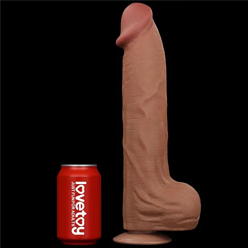 Фалоімітатор LoveToy Sliding-Skin Dual Layer Dong King Sized 36 см тілесний - фото 14