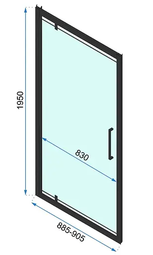 Душова кабіна Rea Rapid Swing 80x90 black REA-K6421 + REA-K6409, Чорний матовий, Універсальна, прозорий - фото 6