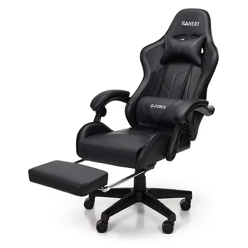 Крісло геймерське Hanert G-Force з підставкою для ніг Black - фото 3