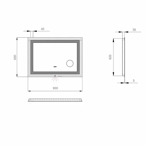 Дзеркало Sanwerk Ультра "Мега" 90x65 ZU0000137 - фото 5