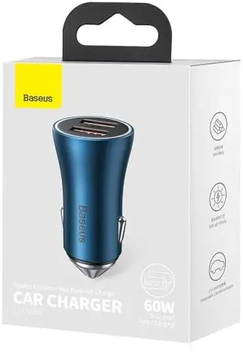 Зарядний пристрій Baseus Golden Contactor Max Dual CGJM000003 60w синій - фото 3