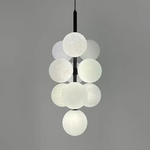 Підвісний світильник на 4 білих та 6 сірих кульок | Арт. 909/10 BK+WT+WT | Line F - фото 2