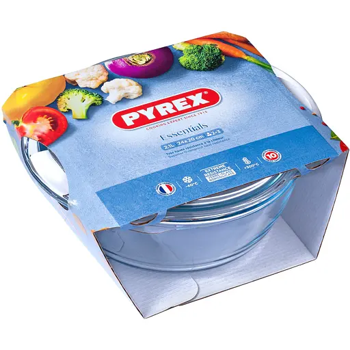 Кастрюля Pyrex Essentials, с крышкой, боросиликатное стекло, 2,1 л (204A000/7143)