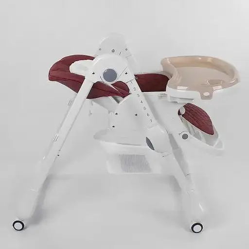 Стільчик для годування Toti W-22019 (1) червоний, м'який PU, м'який вкладиш, 4 колеса, знімний столик, в коробці - фото 7