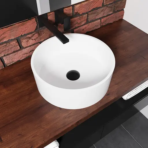 Раковина глянцевая накладная Amidicon Arena 385 из литого камня ARENA_39_HL, Белый - фото 5