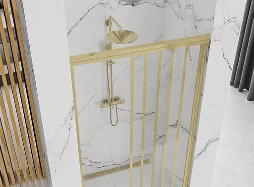 Душевые двери Rea Alex 90 brushed gold REA-K2506, прозрачный, золотой - фото 6