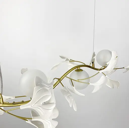 Підвісна видовжена люстра у флористичному мотиві | Арт. D 7370 L GD | Line F - фото 4