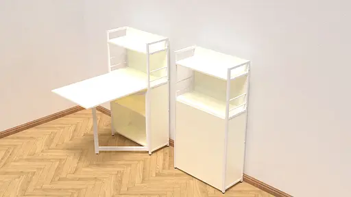 Стіл книжка з етажеркою Практик 1 Ferrum-decor 1200x640x990 Білий метал ДСП Біле 16 мм (FRD-104618) - фото 3