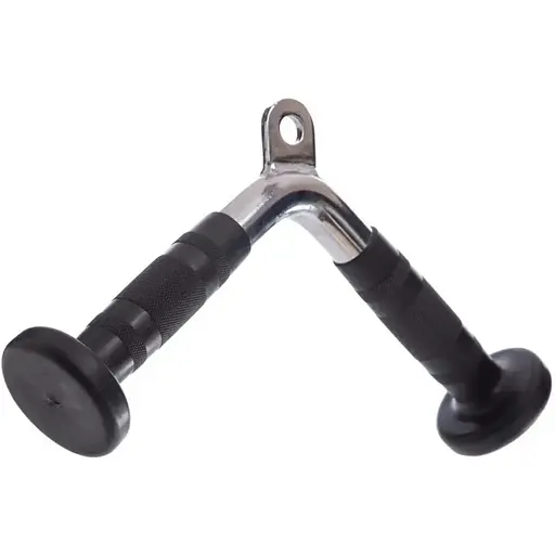 Ручка для тяги York Fitness V-подібна на трицепс з гумовими рукоятками, хром