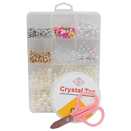 Набір для творчості "Бісер" 1183-3 намистини, гумка, ножиці, пластикова коробка