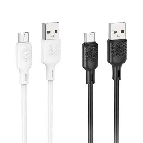 Кабель Borofone BX113 Lenny Silicone для Micro 2.4A/1 м белый - фото 1