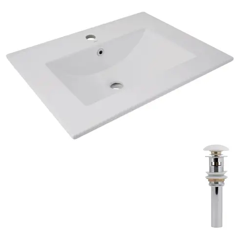 Раковина врізна меблева Qtap Albatross 620x460x180 White з донним клапаном QT01113060CW148473 - фото 2