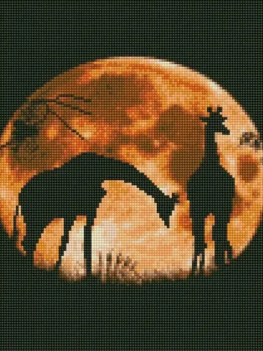 Алмазная мозаика Жирафы на фоне месяца Strateg HX025 30х40 см - фото 1