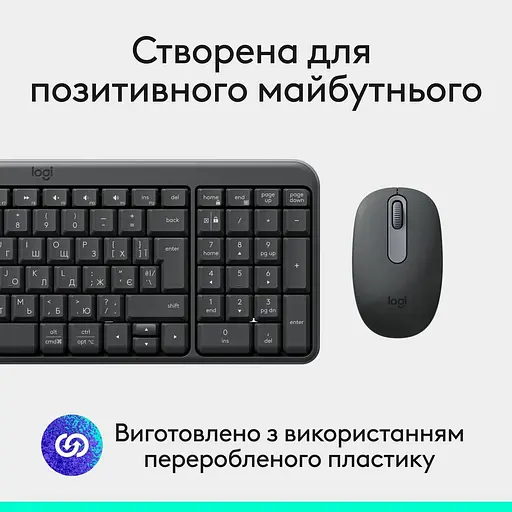 Комплект (Клавіатура та Миша) Logitech MK250 Wireless Combo UKR Graphite - фото 4